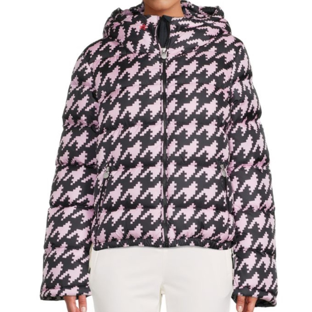 ULTRA RARE: Pink and Black Perfect Moment  Houndstooth Puffer Jacket